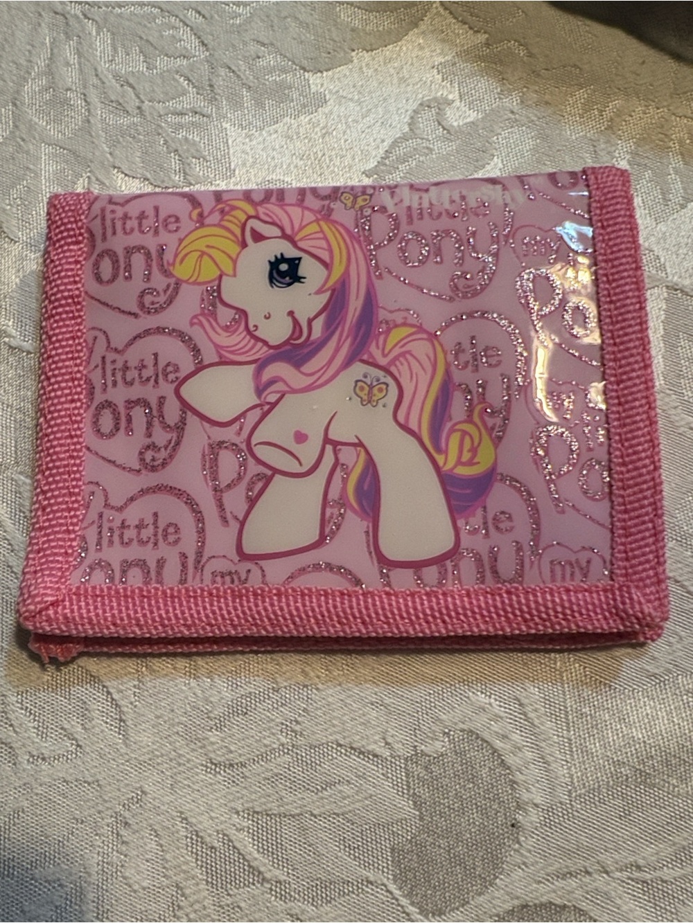 My Little Pony Vintage Pink Glitter Bifold Wallet with Pony
